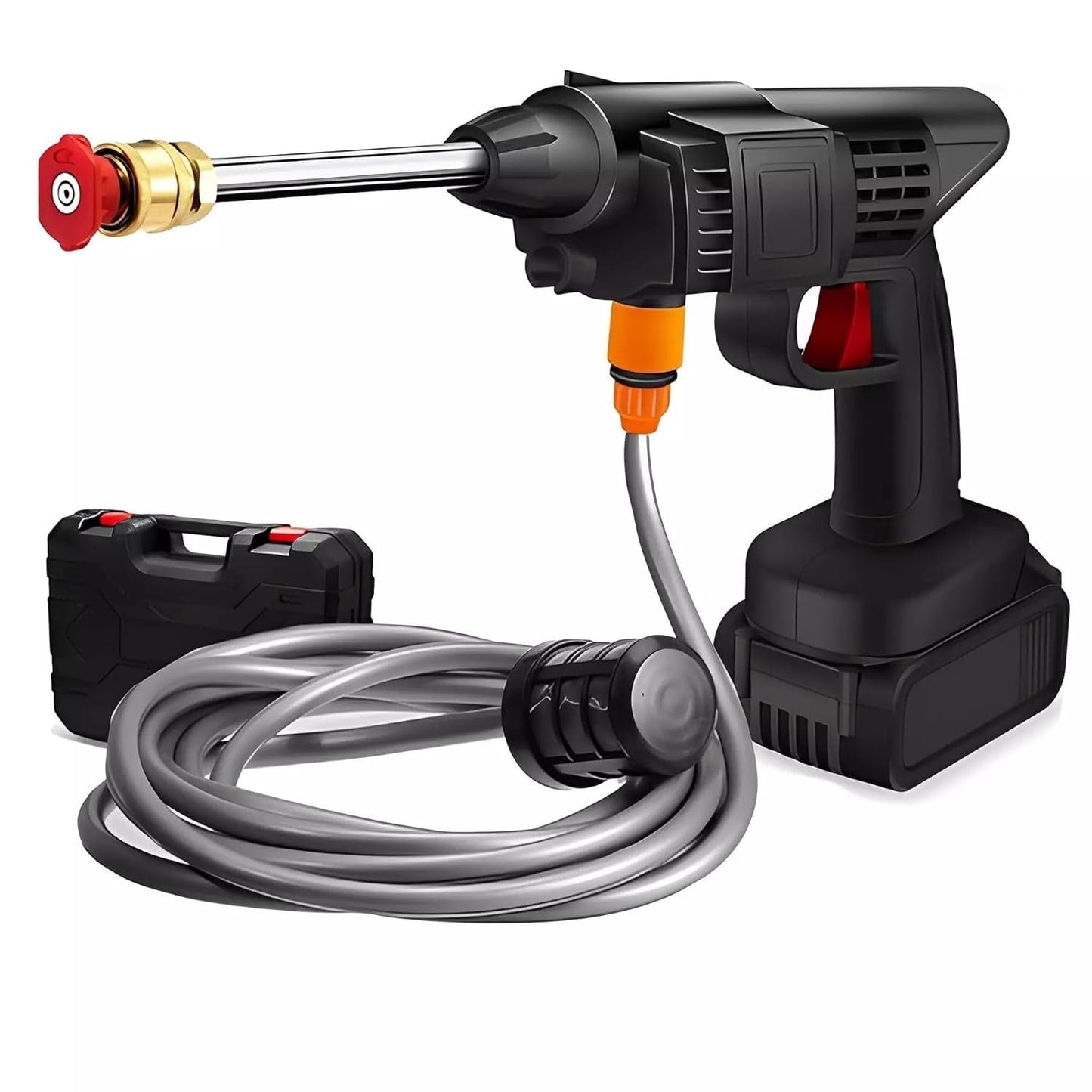 (Double Battery) Portable Cordless High Pressure Car Washer Gun