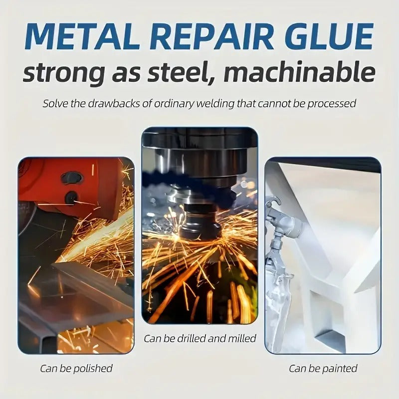 Magic Metal Mending Cold Weld Epoxy – AB Strong Adhesive Glue for Metal, Aluminum, Plastic – Waterproof, Heat-Resistant Repair Paste for Auto, Pipe, Engine, DIY Welding, Crack & Gap Filler (100G)
