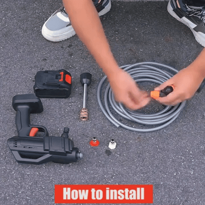 (Double Battery) Portable Cordless High Pressure Car Washer Gun