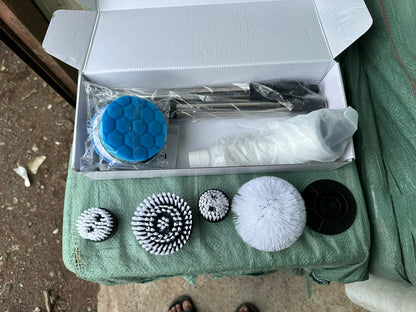 9 in 1 Electric Spin Scrubber for cleaning with Type C-USB Port, Charger, Gloves, 3 Adjustable Speed, LED Display