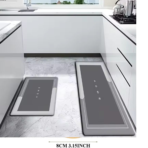 Quick Dry Crystal Velvet Kitchen Mat (2 Pcs Set)