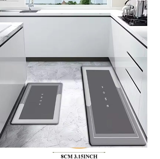 Quick Dry Crystal Velvet Kitchen Mat (2 Pcs Set)