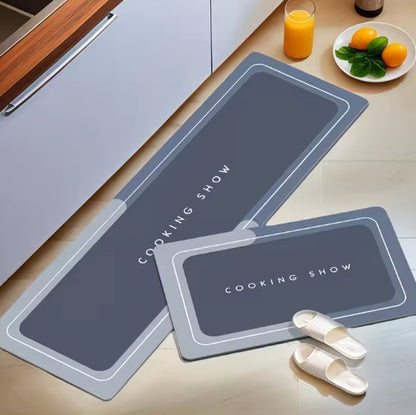 Quick Dry Crystal Velvet Kitchen Mat (2 Pcs Set)