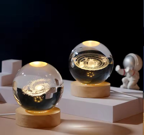 3D Planet Saturn Crystal Ball Night Light