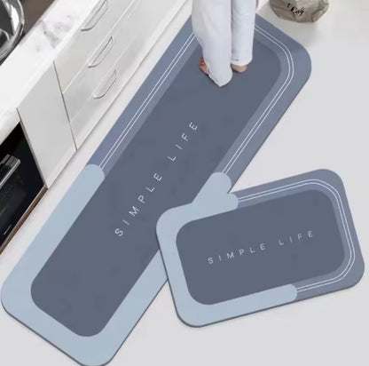 Quick Dry Crystal Velvet Kitchen Mat (2 Pcs Set)