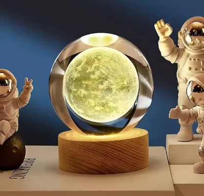 3D Planet Saturn Crystal Ball Night Light